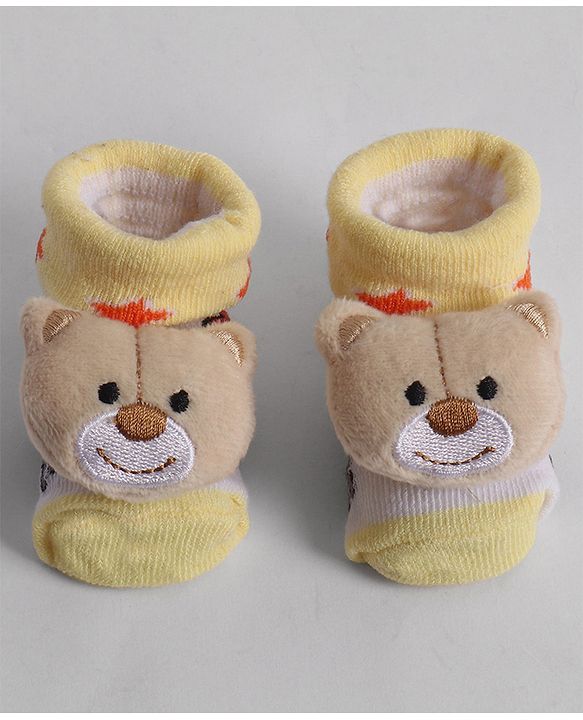 Cute Walk by Babyhug Socks With Animal Applique - Yellow