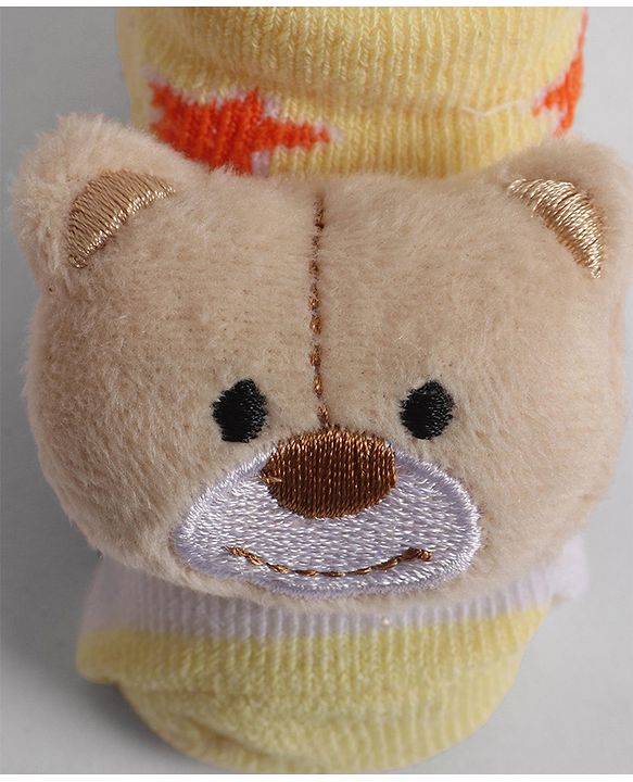 Cute Walk by Babyhug Socks With Animal Applique - Yellow