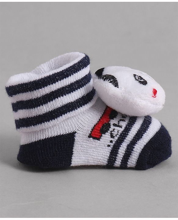 Cute Walk by Babyhug Socks With Animal Applique - Navy Blue