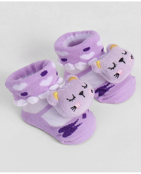 Cute Walk by Babyhug Socks With Animal Applique - Purple