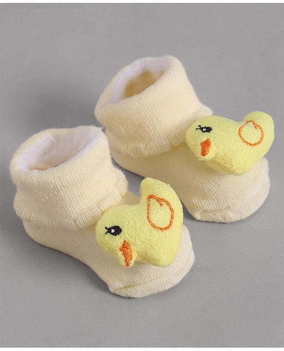 Cute Walk by Babyhug Socks With Bird Applique - Yellow