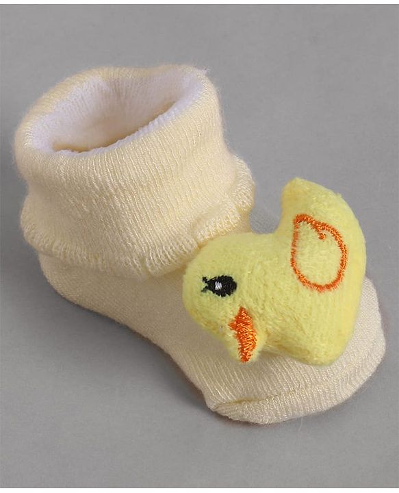 Cute Walk by Babyhug Socks With Bird Applique - Yellow