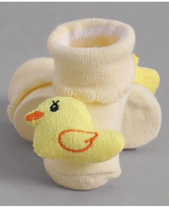 Cute Walk by Babyhug Socks With Bird Applique - Yellow