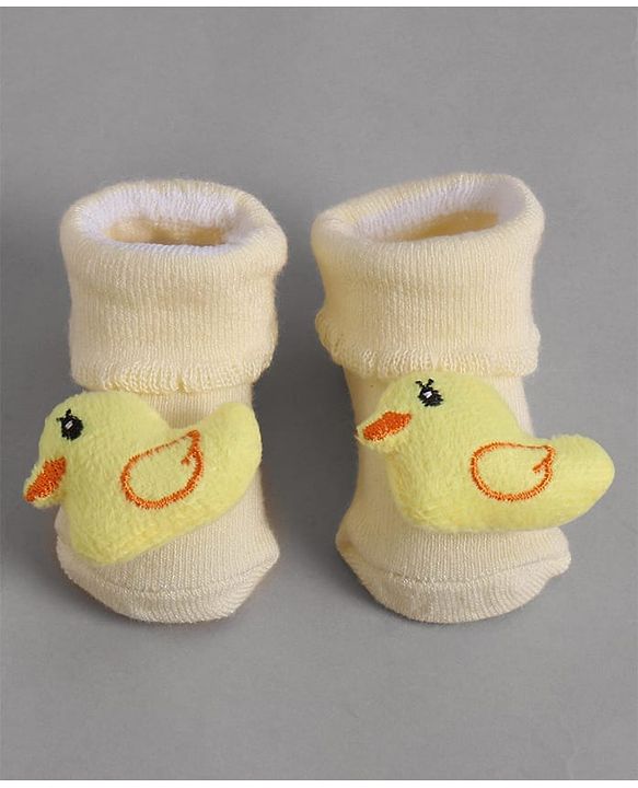 Cute Walk by Babyhug Socks With Bird Applique - Yellow