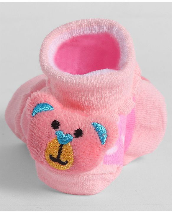Cute Walk by Babyhug Socks With Animal Applique - Pink