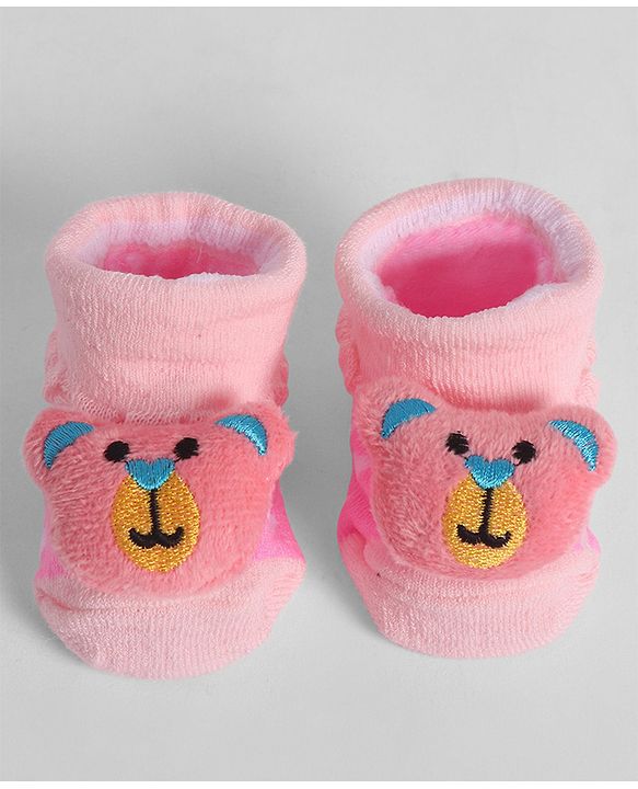 Cute Walk by Babyhug Socks With Animal Applique - Pink