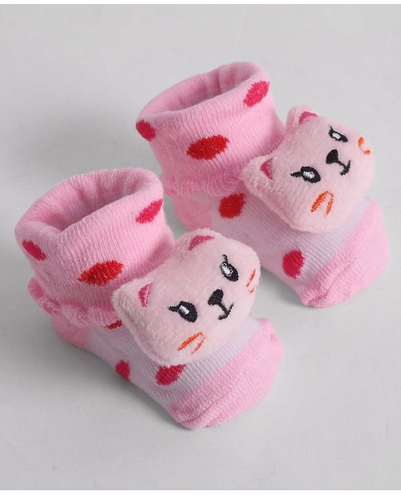 Cute Walk by Babyhug Socks With Animal Applique - Pink