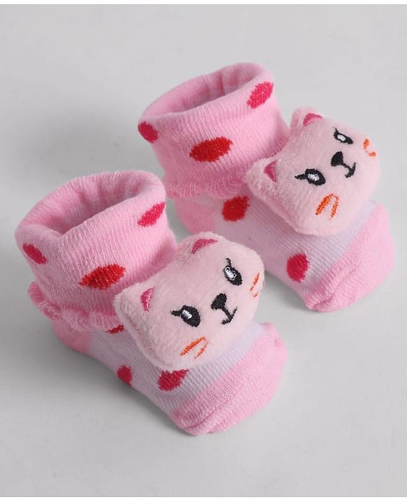 Cute Walk by Babyhug Socks With Animal Applique - Pink