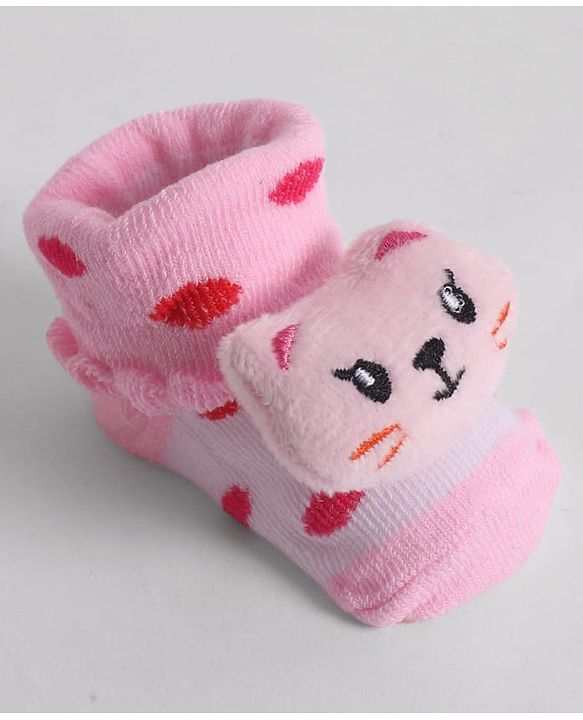 Cute Walk by Babyhug Socks With Animal Applique - Pink