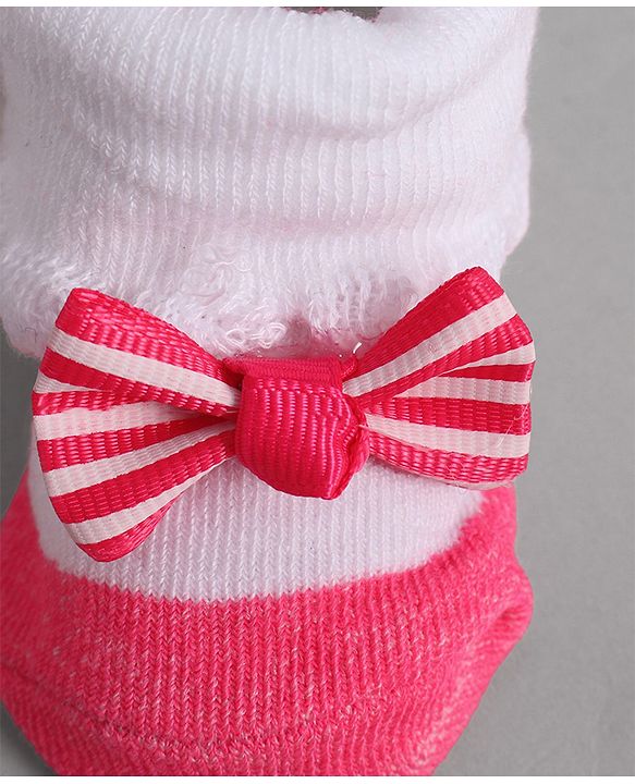 Cute Walk by Babyhug Socks With Bow Applique - Pink