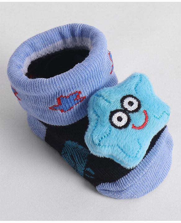Cute Walk by Babyhug Socks With Star Applique - Blue