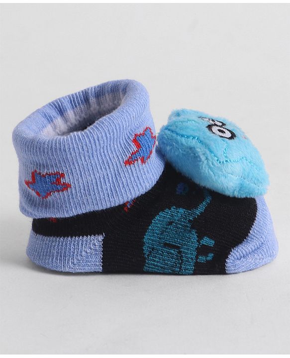 Cute Walk by Babyhug Socks With Star Applique - Blue