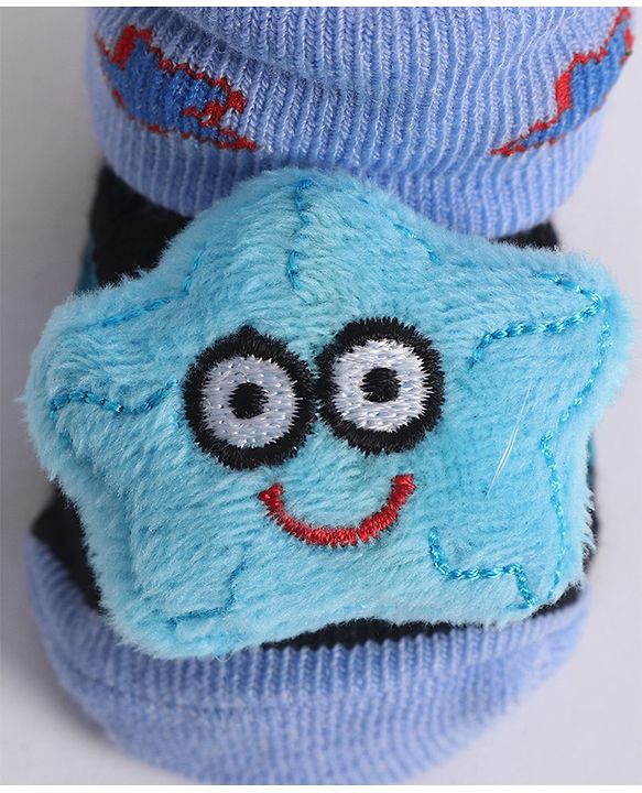 Cute Walk by Babyhug Socks With Star Applique - Blue