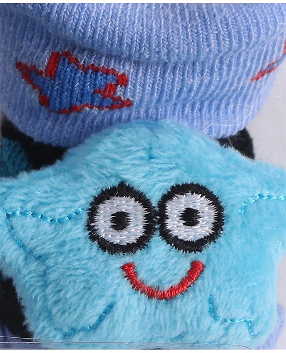 Cute Walk by Babyhug Socks With Star Applique - Blue