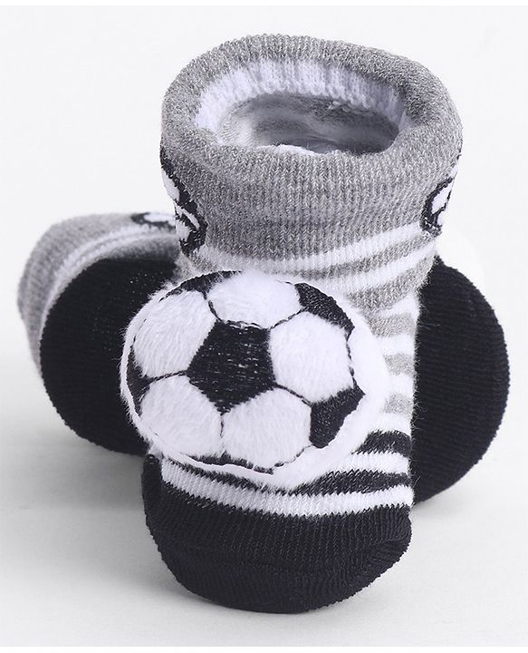 Cute Walk by Babyhug Socks With Football Applique - Black