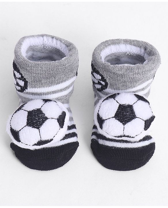 Cute Walk by Babyhug Socks With Football Applique - Black
