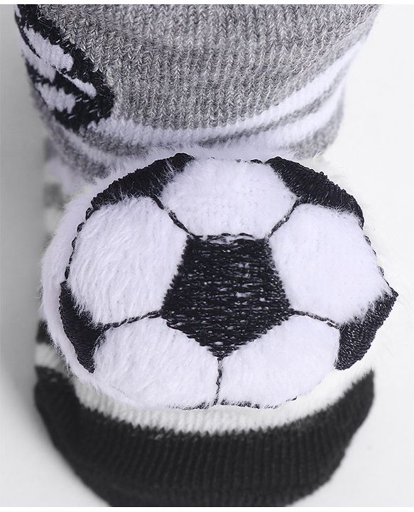 Cute Walk by Babyhug Socks With Football Applique - Black