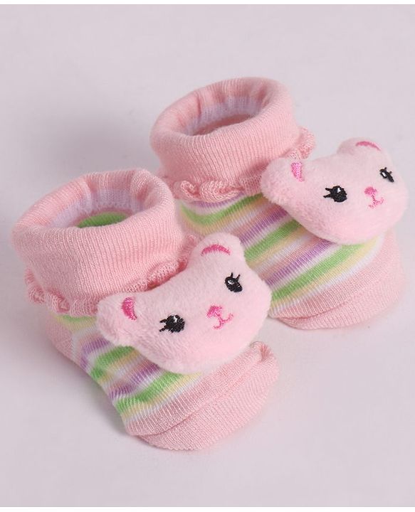 Cute Walk by Babyhug Socks With Animal Applique - Pink