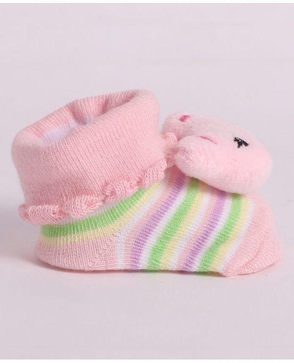 Cute Walk by Babyhug Socks With Animal Applique - Pink