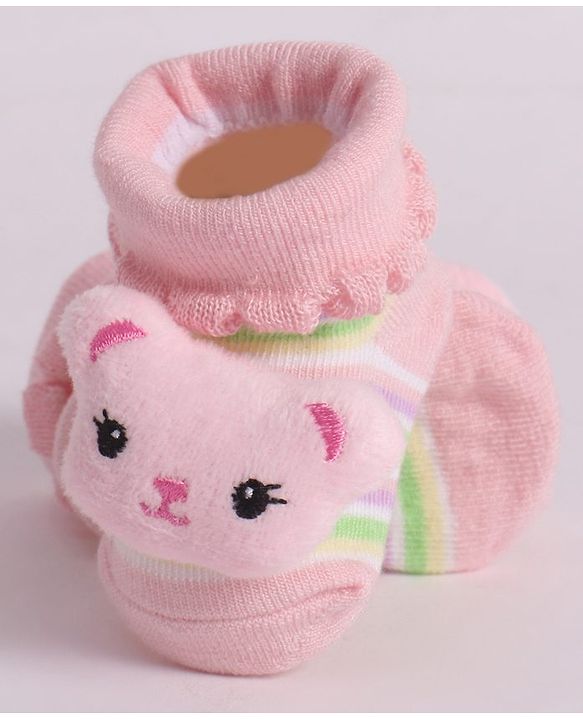 Cute Walk by Babyhug Socks With Animal Applique - Pink