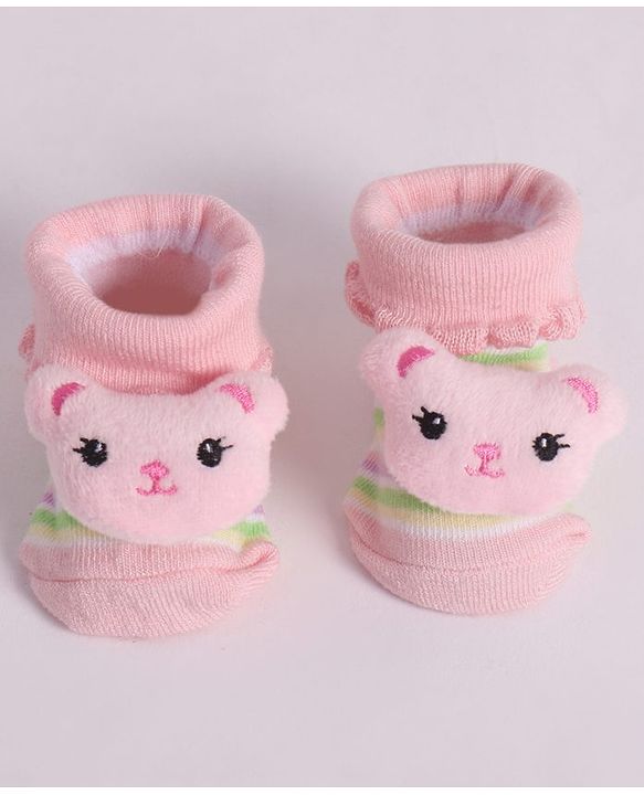 Cute Walk by Babyhug Socks With Animal Applique - Pink
