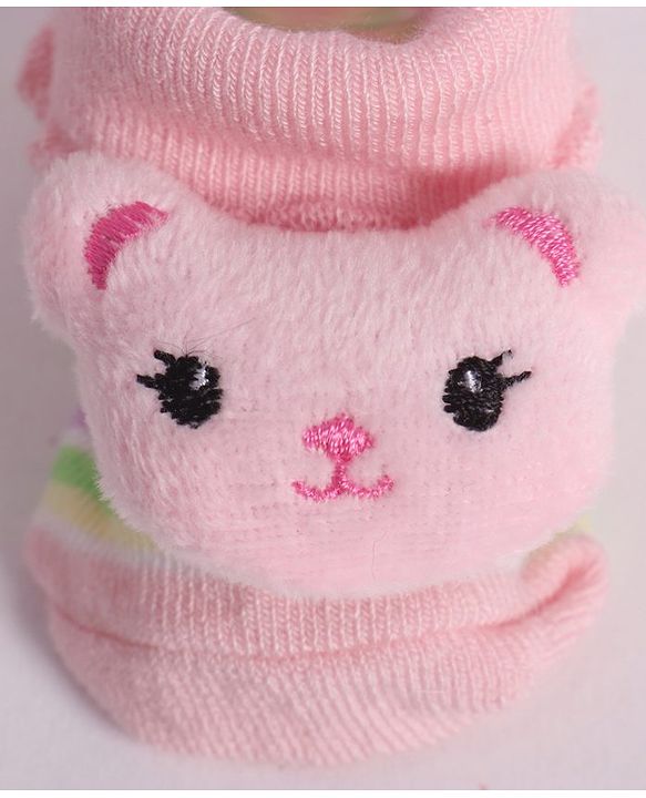 Cute Walk by Babyhug Socks With Animal Applique - Pink