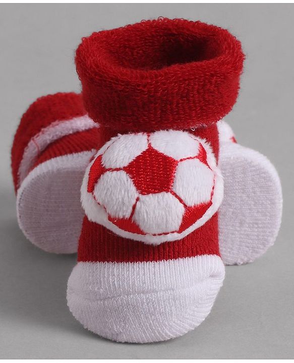 Cute Walk by Babyhug Socks With Football Applique - Red