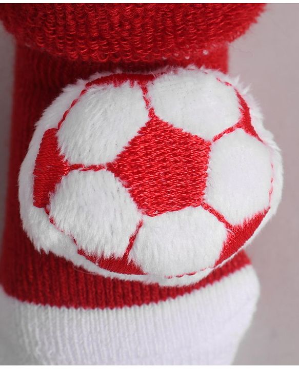 Cute Walk by Babyhug Socks With Football Applique - Red