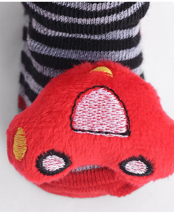 Cute Walk by Babyhug Socks With Vehicle Applique - Red