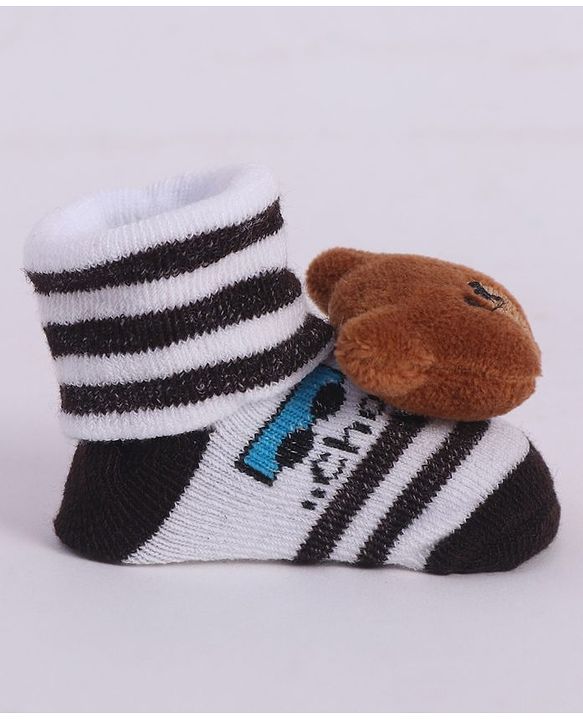 Cute Walk by Babyhug Socks With Animal Applique - Brown (Print May Vary)