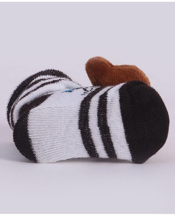 Cute Walk by Babyhug Socks With Animal Applique - Brown (Print May Vary)