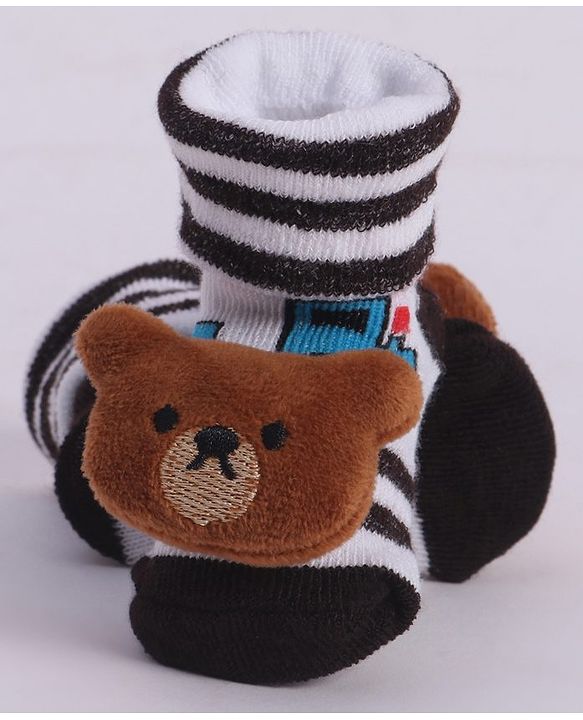 Cute Walk by Babyhug Socks With Animal Applique - Brown (Print May Vary)
