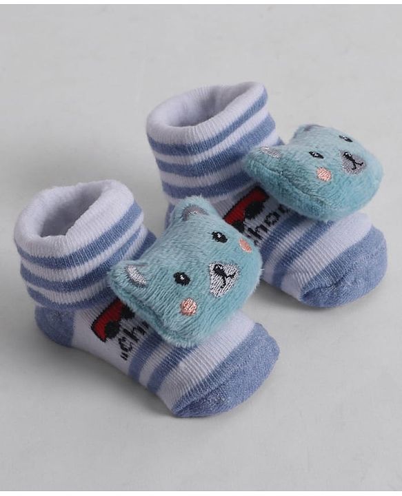 Cute Walk by Babyhug Socks With Animal Applique - Light Blue