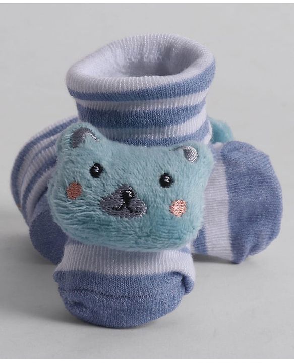 Cute Walk by Babyhug Socks With Animal Applique - Light Blue
