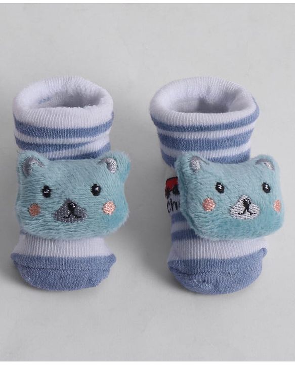 Cute Walk by Babyhug Socks With Animal Applique - Light Blue