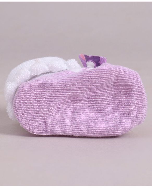 Cute Walk by Babyhug Socks With Bow Applique - Purple