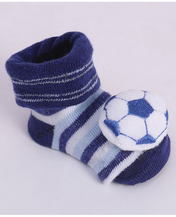 Cute Walk by Babyhug Socks With Football Applique - Navy Blue