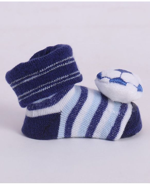 Cute Walk by Babyhug Socks With Football Applique - Navy Blue