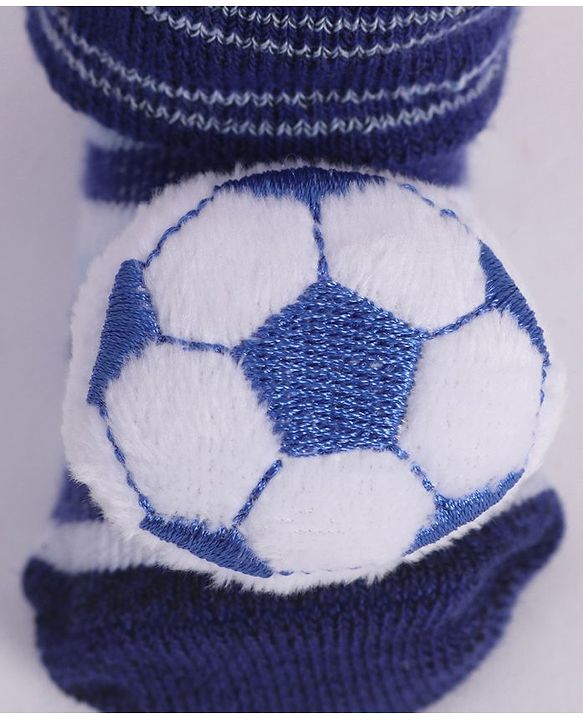 Cute Walk by Babyhug Socks With Football Applique - Navy Blue