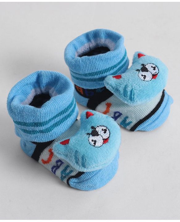 Cute Walk by Babyhug Socks With Animal Applique - Light Blue