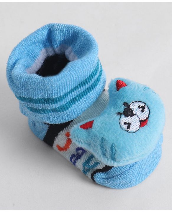 Cute Walk by Babyhug Socks With Animal Applique - Light Blue