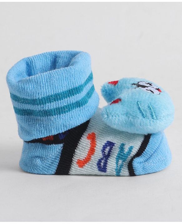 Cute Walk by Babyhug Socks With Animal Applique - Light Blue