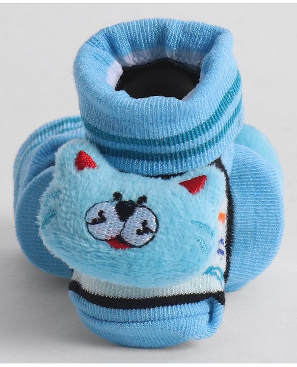 Cute Walk by Babyhug Socks With Animal Applique - Light Blue