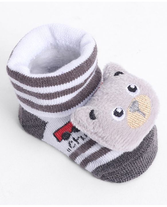 Cute Walk by Babyhug Socks With Animal Applique - Black