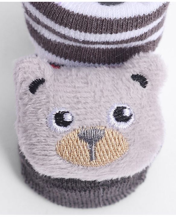 Cute Walk by Babyhug Socks With Animal Applique - Black