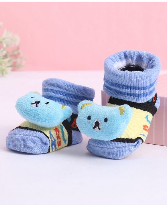 Cute Walk by Babyhug Socks With Animal Applique - Blue