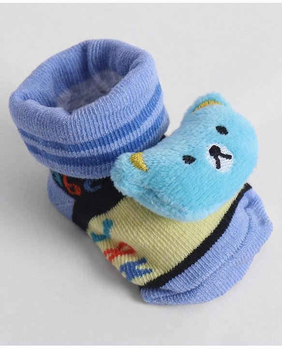 Cute Walk by Babyhug Socks With Animal Applique - Blue