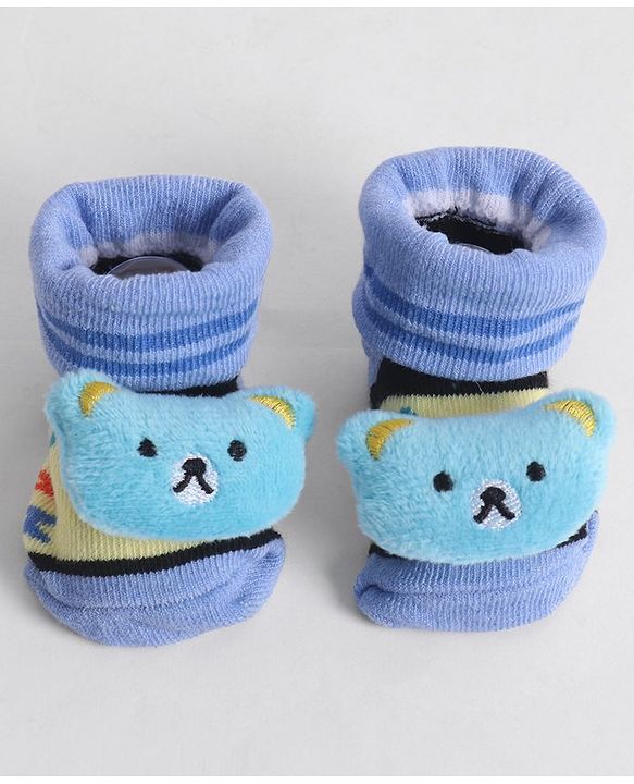 Cute Walk by Babyhug Socks With Animal Applique - Blue