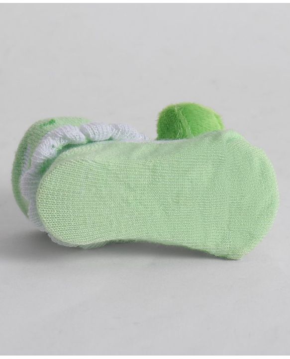 Cute Walk by Babyhug Socks With Animal Applique - Lime Green
