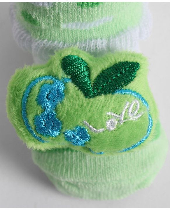 Cute Walk by Babyhug Socks With Animal Applique - Lime Green